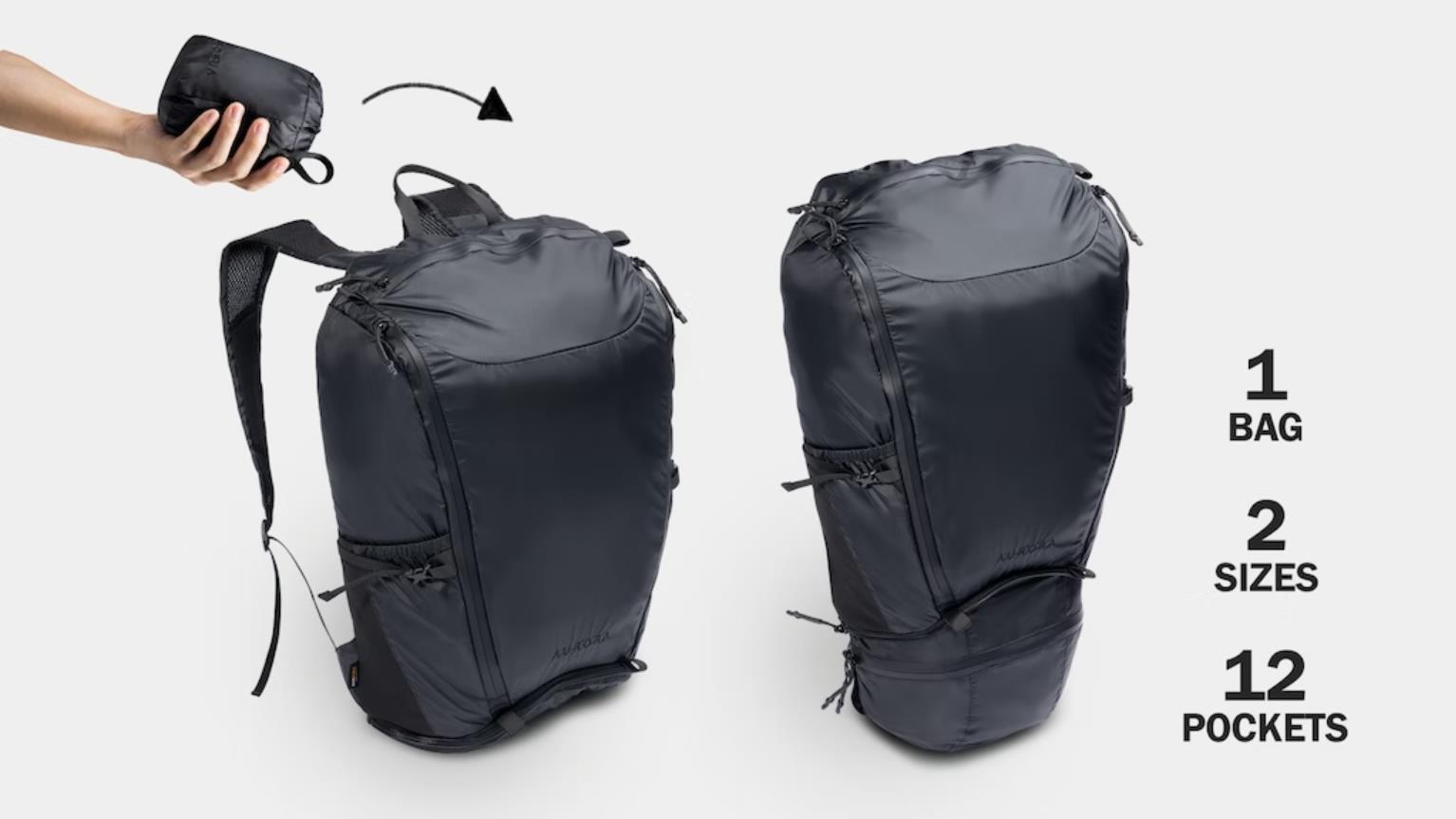 AuraOne The 12Pocket Foldable Backpack for Modern Traveler Backercrew