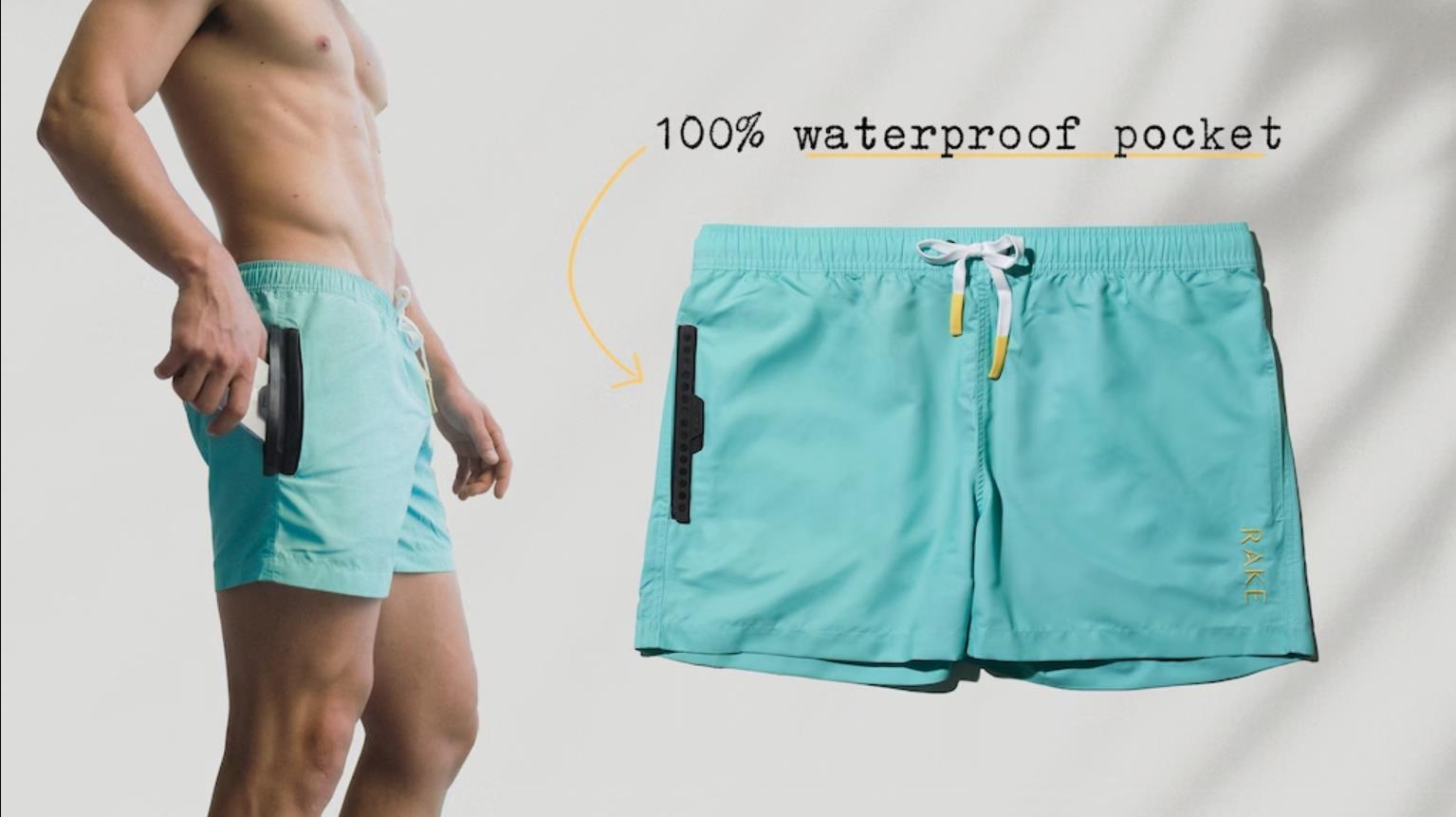 RAKE Shorts | 100% Waterproof Pocket to Keep Your Stuff Safe - Backercrew