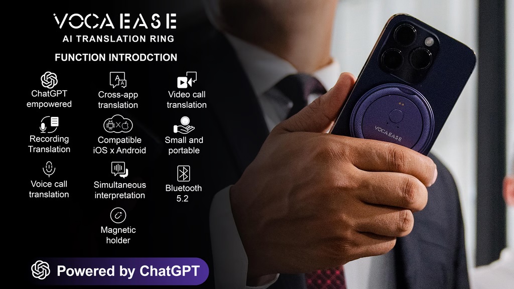 VocaEase:The No.1 rotating 360° MagSafe AI Translation Ring - BackerCrew